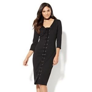 NY&Co Lace-up Black Dress